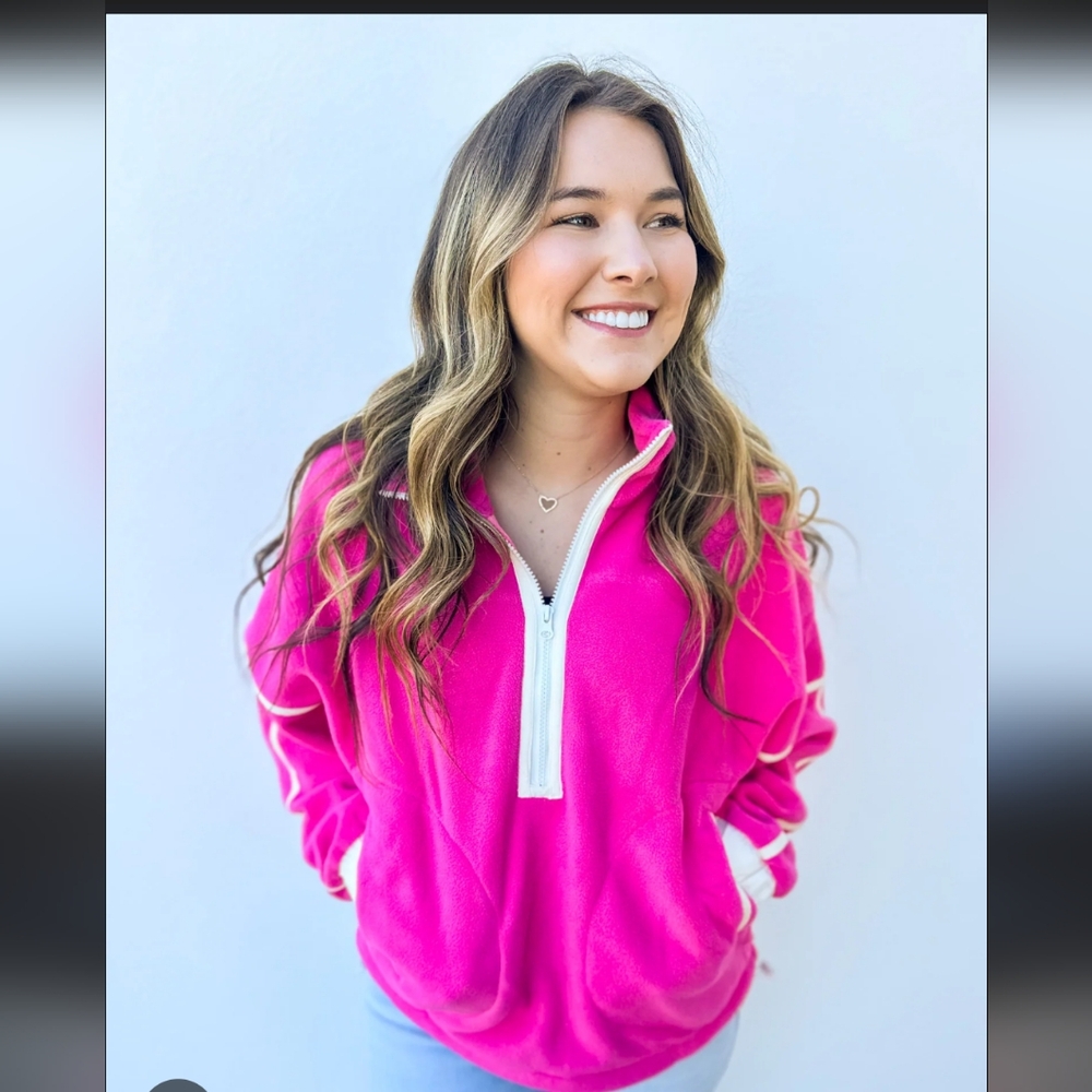 Entro Sweet but Psycho Fleece Half Zip Pullover Large New New